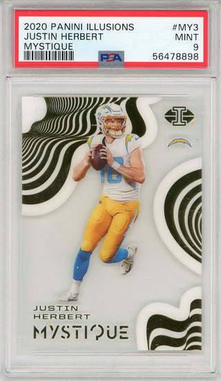 Justin Herbert 2020 Panini Illusion Mystique Rookie Card #MY3 (PSA)