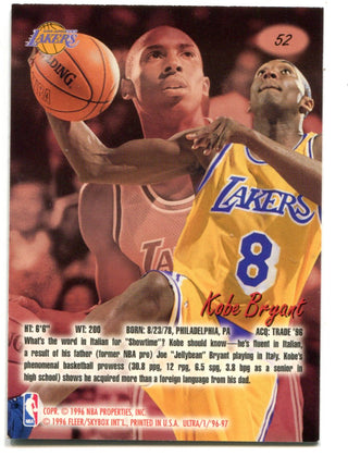 Kobe Bryant 1996-97 Fleer Ultra Rookie #52 Card