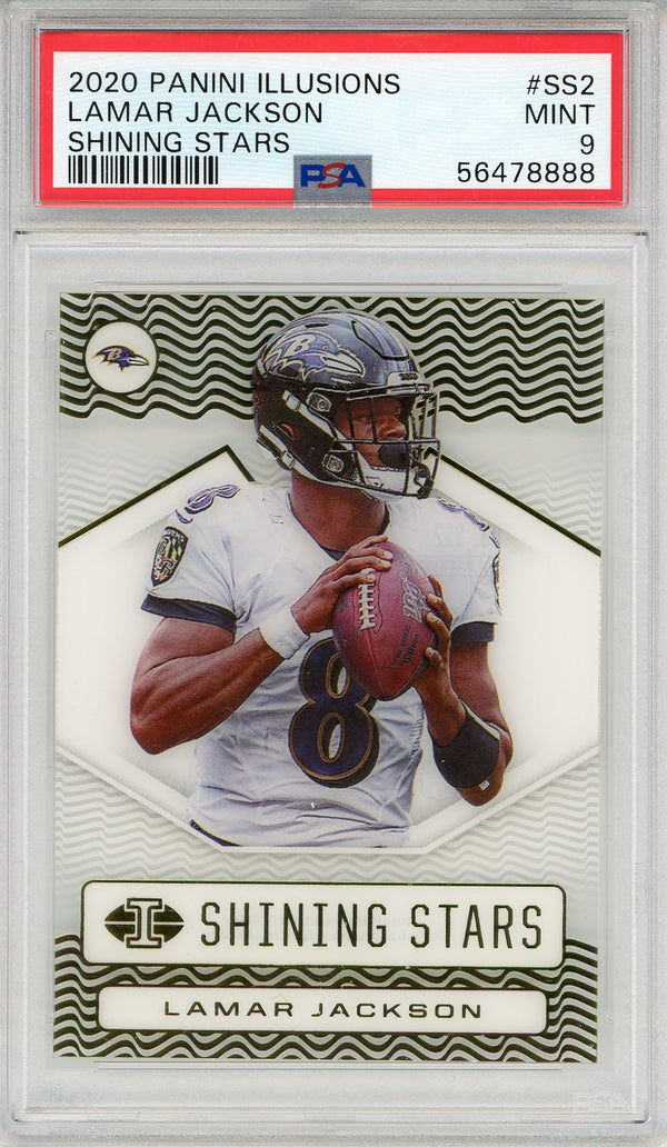 Lamar Jackson 2020 Panini Illusion Shining Stars Card #SS2 (PSA)