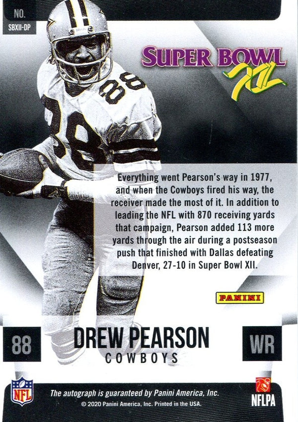 Drew Pearson Autographed 2020 Panini Card