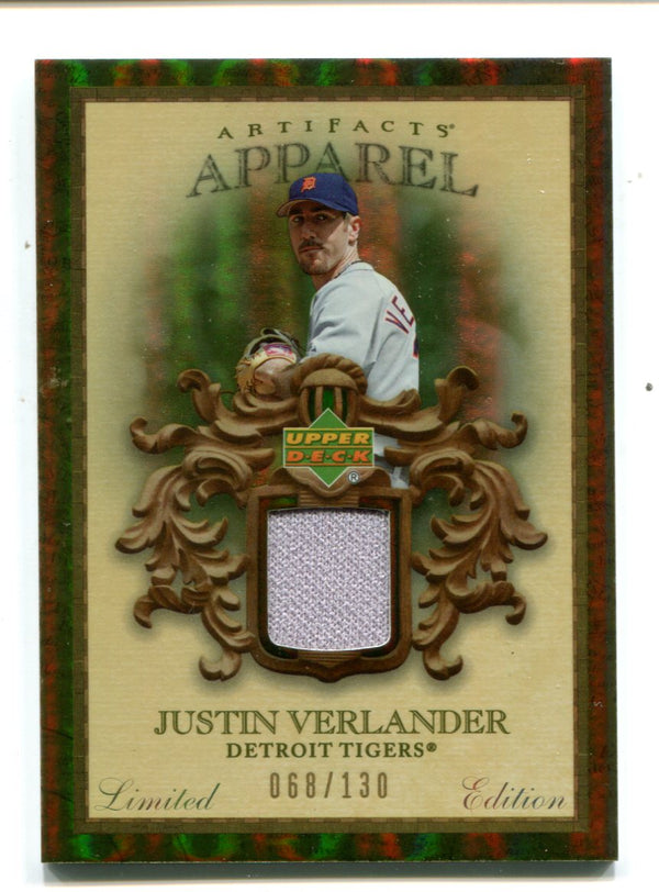 Justin Verlander 2007 Upper Deck Artifacts Apparel Jersey Card #MLBJV