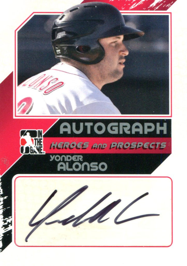 Yonder Alonso Autographed In The Game Card