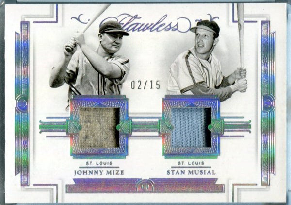 Johnny Mize / Stan Musial 2021 Panini Flawless #DLMMM Patch Card /15
