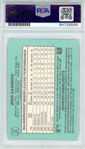 Jose Canseco "86 AL ROY" Autographed 1986 Donruss Rookie Card #22 (PSA Auto Gem Mt 10)