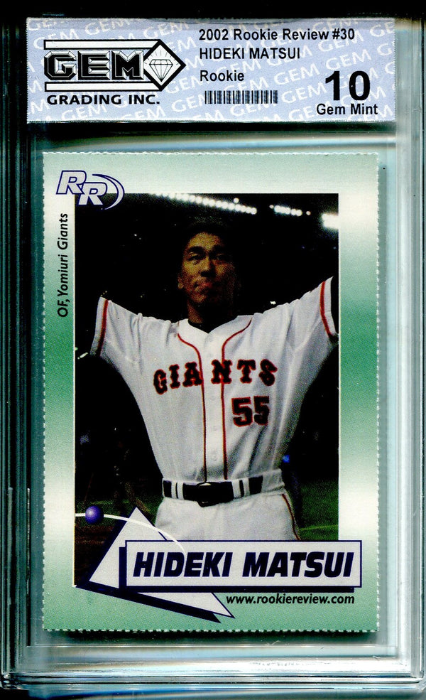 Hideki Matsui 2002 Rookie Review Unsigned Card (GEM)