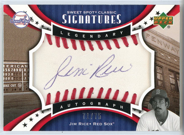 Jim Rice Autographed 2007 Upper Deck Sweet Spot Classic Signatures Card #SPV-JR