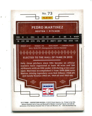 Pedro Martinez 2015 Panini Cooperstown #73 Card 27/35