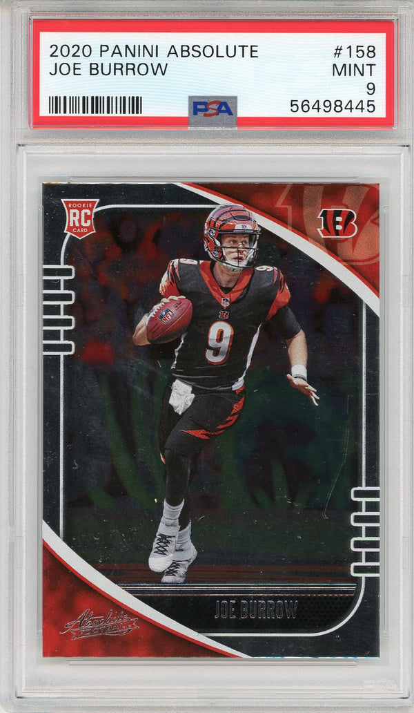 Joe Burrow 2020 Panini Absolute Rookie Card #158 (PSA)