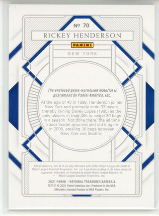 Rickey Henderson 2021 Panini National Treasures Patch Card #70