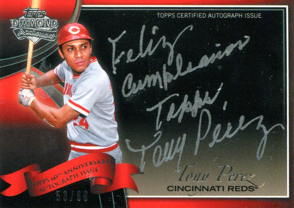 Tony Perez Autographed Topps Card #53/60