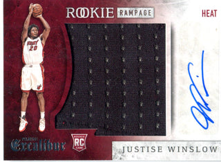 Justise Winslow 2015-16 Panini Excalibur Player-Worn/Autographed Rookie Rampage Card