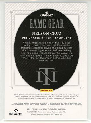 Nelson Cruz 2021 Panini National Treasures Game Gear Patch Card #GG6-NC