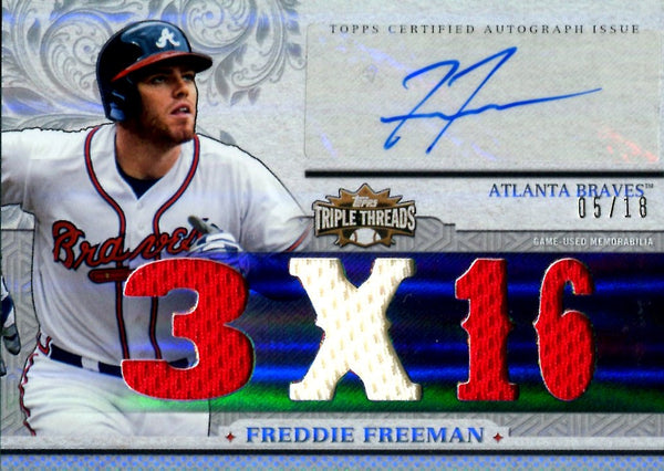 Freddie Freeman 2014 Topps Triple Threads Game Used/Autgraphed Card #5/18