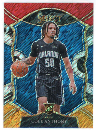 Cole Anthony 2020-21 Panini Select Concourse Red/Yellow Prizm Rookie Card #75