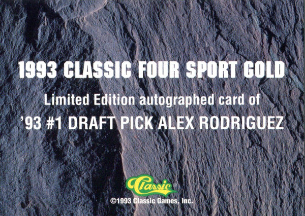 Alex Rodriguez 1993 Classics Four Sports Gold Rookie Card