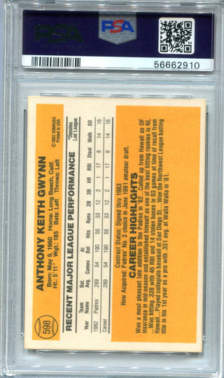 Tony Gwynn 1983 Donruss #598 PSA Mint 9 Card