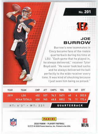 Joe Burrow 2020 Panini Playoff Rookie Card #201