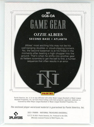 Ozzie Albies player worn jersey patch baseball card (Atlanta Braves
