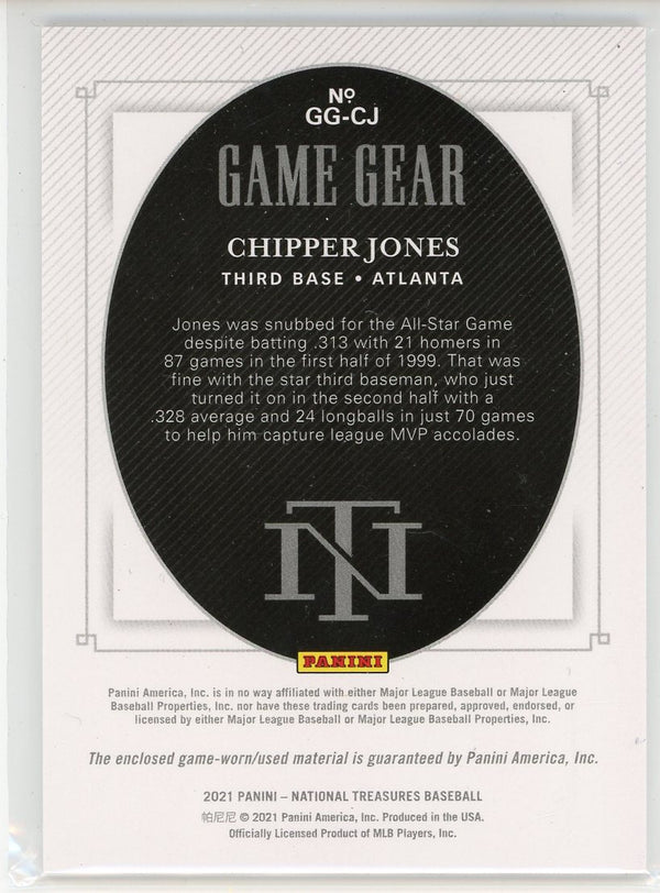 Chipper Jones player worn jersey patch baseball card (Atlanta