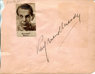 Raymond Massey Autographed / Signed Album Page (JSA)