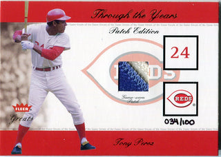 Tony Perez 2002 Fleer Game Worn Jersey Card /100