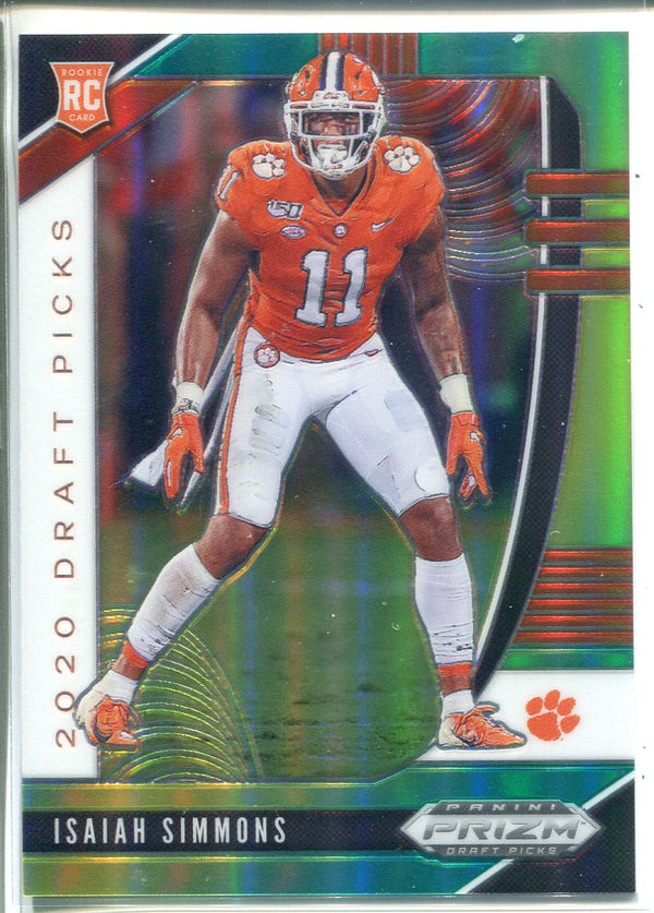 Isaiah Simmons 2020 Prizm Draft Picks Green & Yellow Rookie Card 104/249