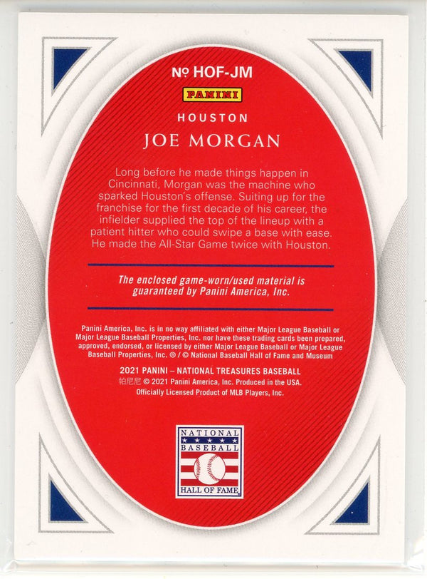 Joe Morgan 2021 Panini National Treasures Hall of Fame Materials