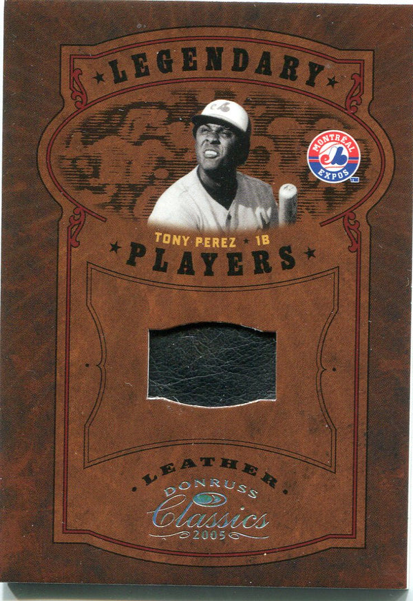 Tony Perez 2005 Donruss Classics Legendary Leather Game Used Relic Card /25