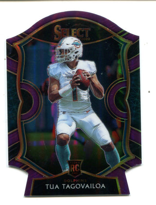 Tua Tagovailoa 2020 Panini Select #45 Concourse Purple Prizm RC
