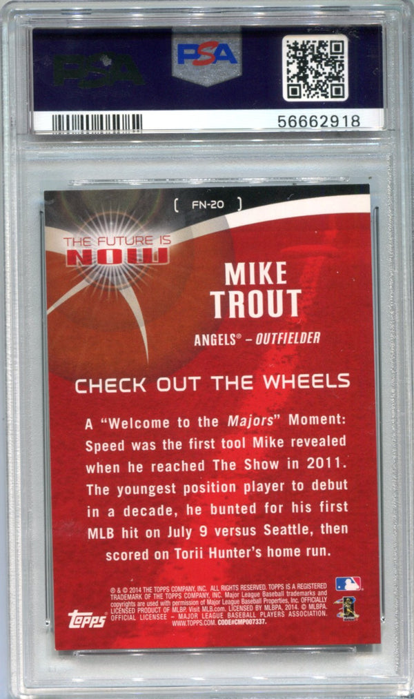 Mike Trout 2014 Topps Future is now #FN20 PSA Mint 9 Card