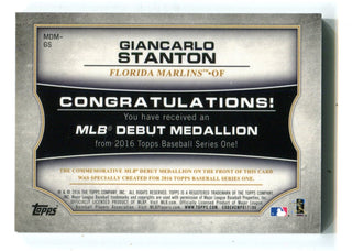 Mike Stanton 2016 Topps #MDMGS MLB Debut Gold Medallion Card