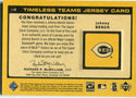 Johnny Bench 2002 Upper Deck Game Used Jersey Card