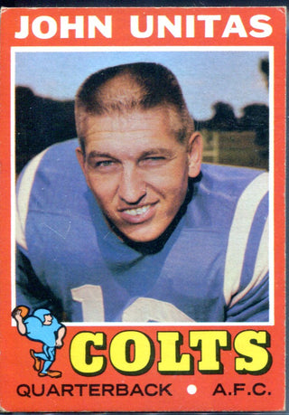 Johnny Unitas 1971 Topps Card