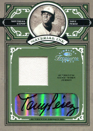 Tony Perez Autographed Donruss Jersey Card #47/50