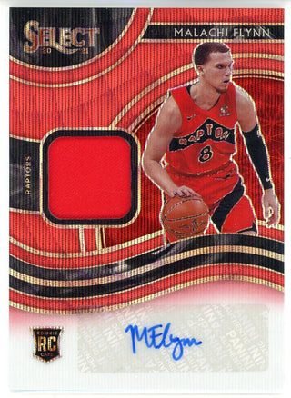 Malachi Flynn Autographed 2020-21 Panini Select Red Wave Prizm Rookie Patch Card #RJA-FLY