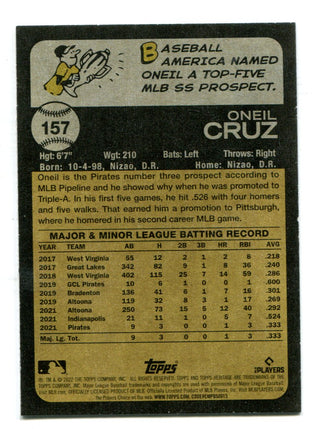 Oneil Cruz 2022 Topps Heritage #157 Rookie Card