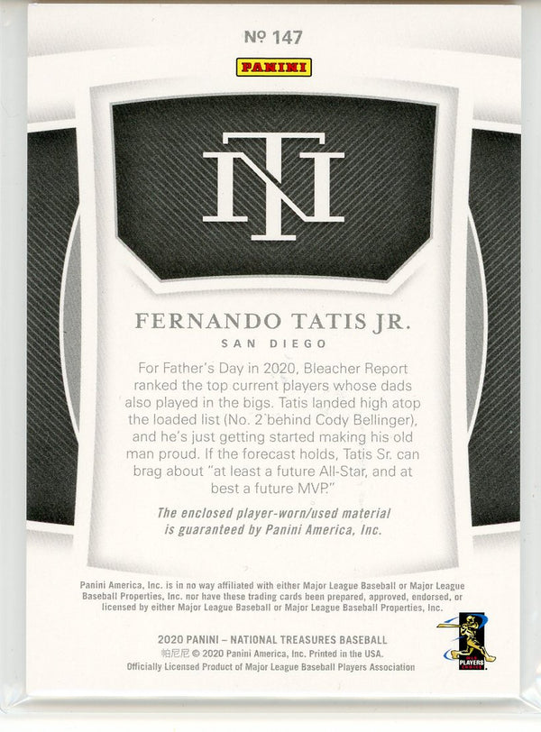 Fernando Tatis Jr. 2020 Panini National Treasures Patch Card #147