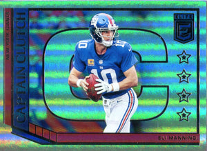 Eli Manning 2018 Panini Donruss Elite Captain Clutch Insert Card