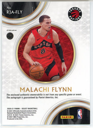 Malachi Flynn Autographed 2020-21 Panini Select Red Wave Prizm Rookie Patch Card #RJA-FLY