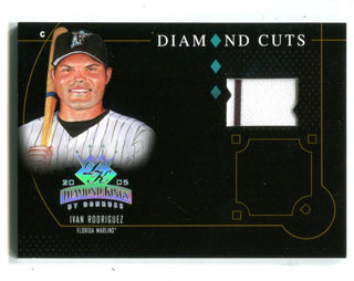 Ivan Rodriguez Road Florida Marlins Authentic Game Used Jersey Card Leaf  #RJ-7