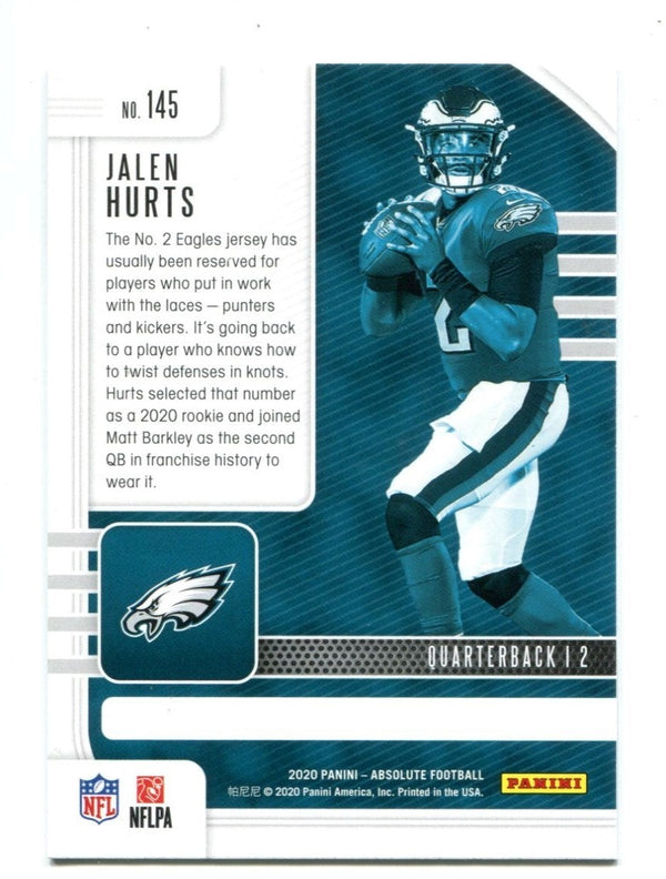 Jalen Hurts 2020 Panini Absolute Memorabilia #145 RC