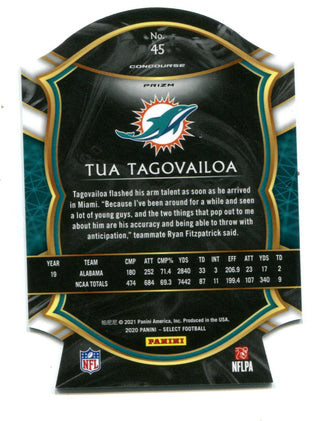Tua Tagovailoa 2020 Panini Select #45 Concourse Purple Prizm RC