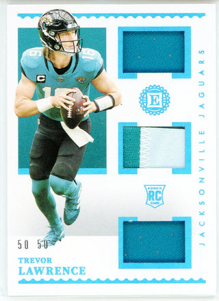 Trevor Lawrence 2021 Panini Encased Rookie Patch Card #TRM-TL