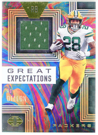 AJ Dillon 2020 Panini Illusions Great Expectations Rookie Patch Card #GE22