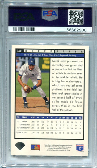 Derek Jeter 1994 Upper Deck #550 PSA Mint 9 Card