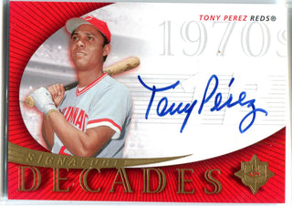 Tony Perez 2005 Upper Deck Signature Decades Autographed Card