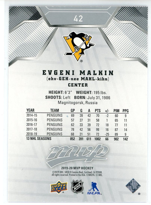 Evgeni Malkin 2019-20 Upper Deck MVP Card #42