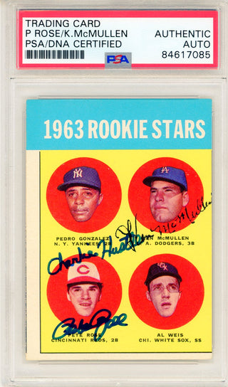 Pete Rose "Charlie Hustle" Autographed 1963 Topps Rookie Card #537 (PSA)