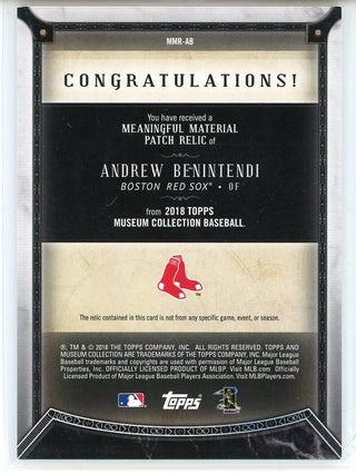 Andrew Benintendi 2018 Topps Museum Collection Meaningful Materials Card #MMR-AB