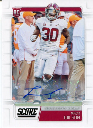 Mack Wilson Autographed 2019 Score Rookie Card